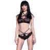 Chilirose - cr 4428 sujetador & panties negro s/m - 3