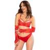 Guantes rojos Chilirose CR 4677 con un conjunto rojo