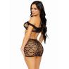 Leg avenue set tres piezas top, mini falda y tanga talla unica - 2