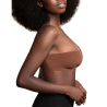Bye bra body cinta 5m x 6.5 cm + 3 pares de pezoneras marron oscuro - 6