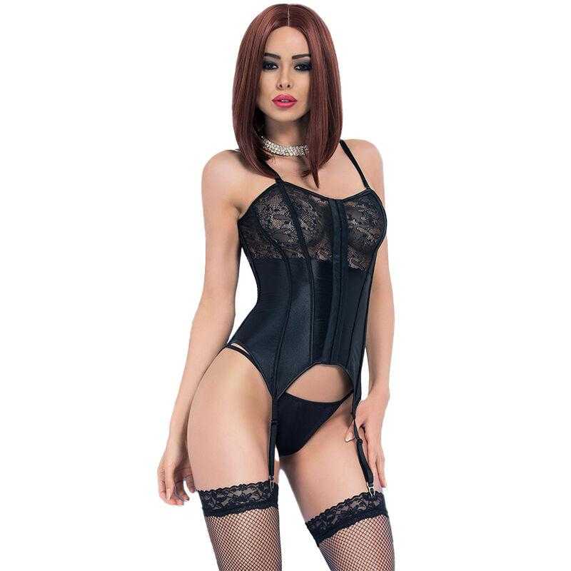 Chilirose - cr 3992 corset negro s/m