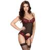 Chilirose - cr 3564 corset rojo & negro - 1