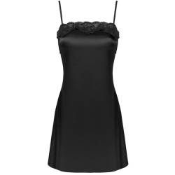Camisón de satén negro del set Livco Corsetti Jacqueline, sin modelo