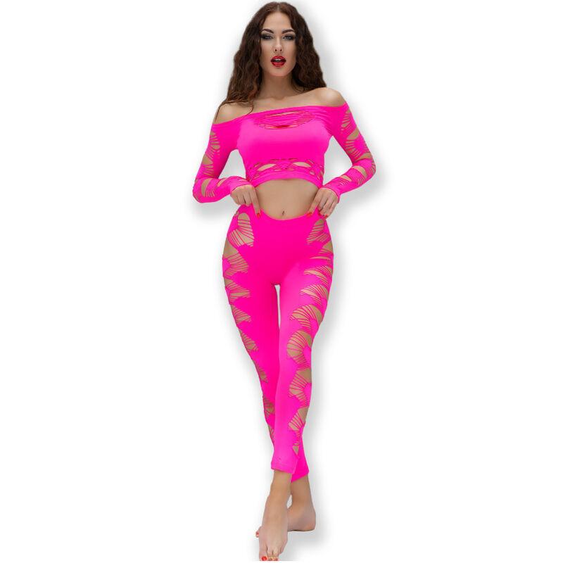 Chilirose - cr 4632 top & pantalon fucsia s/l