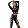 Chilirose - cr 4436 top & leggins negro s/l - 1