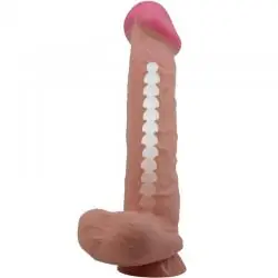 Pretty love - sliding skin series dildo realístico con ventosa piel deslizante moreno 26 cm