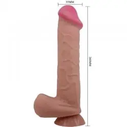 Pretty love - sliding skin series dildo realístico con ventosa piel deslizante moreno 26 cm