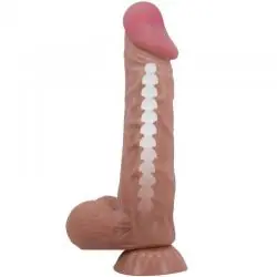 Pretty love - sliding skin series dildo realístico con ventosa piel deslizante moreno 24 cm