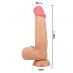 Pretty love - sliding skin series dildo realístico con ventosa piel deslizante 21.8 cm