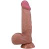 Pretty love - sliding skin series dildo realístico con ventosa piel deslizante moreno 21.8 cm - 1
