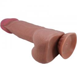 Pretty love - sliding skin series dildo realístico con ventosa piel deslizante moreno 20.6 cm