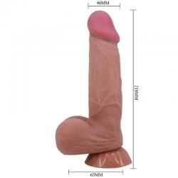 Pretty love - sliding skin series dildo realístico con ventosa piel deslizante moreno 20.6 cm