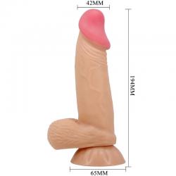 Pretty love - sliding skin series dildo realístico con ventosa piel deslizante 19.4 cm