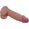 Pretty love - sliding skin series dildo realístico con ventosa piel deslizante moreno 19.4 cm - 3
