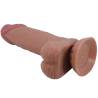 Pretty love - sliding skin series dildo realístico con ventosa piel deslizante moreno 19.4 cm - 4