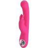 Pretty Love Lamar rosa, vibrador rabbit y punto G de frente con la base de carga