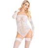 Leg Avenue Fade Into You, body de encaje blanco, en tres cuartos