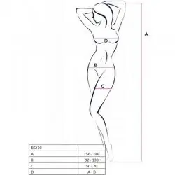 Passion - bs100 bodystocking negro talla unica - - 12