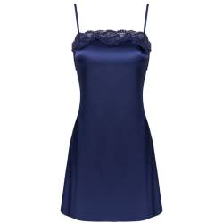 Camisón de satén azul marino del set Livco Corsetti Jacqueline, sin modelo