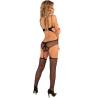Bodystocking de rejilla Livco Corsetti Silvem con liguero y medias, de espaldas
