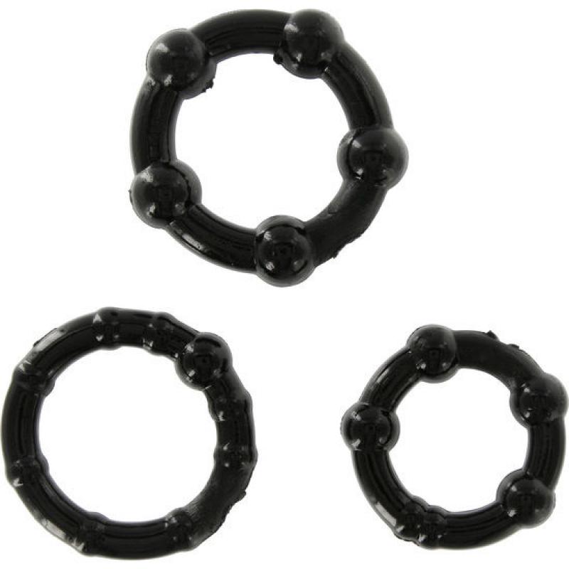 Sevencreations juego tres anillos pene negro Sevencreations juego tres anillos pene negro
