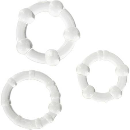 Sevencreations juego tres anillos pene transparente - 1