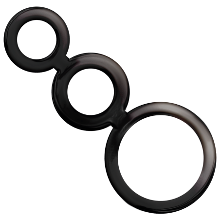Addicted toys set  anillos pene y testiculos negro - 1