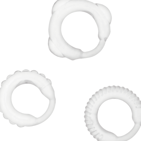 Addicted toys  set 3 anillos pene clear - 1