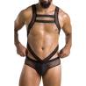 Body Victor Passion 045 de hombre con rejilla, detalle frontal con modelo