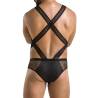 Body Victor Passion 045 de hombre con rejilla, detalle trasero con modelo