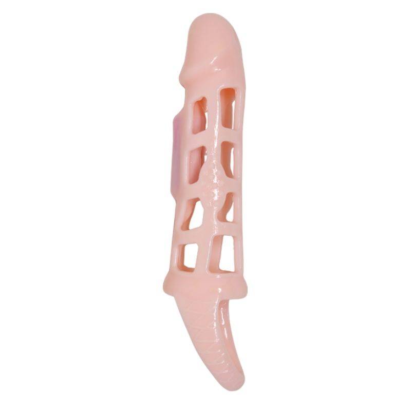 Baile funda extensora pene con vibracion y strap 13,5 cm carne - - 1
