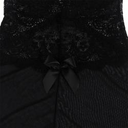 Subblime - babydoll tela de tul detalle encaje y flor negro s/m