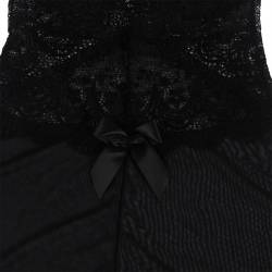 Subblime - babydoll tela de tul detalle encaje y flor negro - - 5