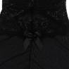 Babydoll Negro Subblime de Tul con Flores y Encaje, detalle del encaje y el lazo del pecho