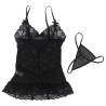 Babydoll Subblime Encaje Floral Negro con Lazo S/M, la prenda sola con el tanga