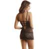 Subblime - babydoll con tirantes ajustables de encaje negro - 5