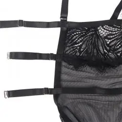 Subblime - babydoll con tirantes ajustables de encaje negro s/m