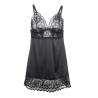 Babydoll Negro Subblime Encaje Floral en el Pecho, la prenda sola, de frente
