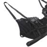 Subblime - set de 3 piezas sujetador + tanga + liga encaje negro - 5