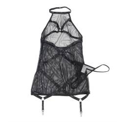 Vestido Transparente Halter con Ligueros Subblime, la prenda sola con el liguero