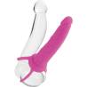 Calex dual penetrator dildo con arnes rosa - 1