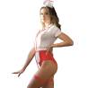 Body de enfermera Subblime de lado, con ligas