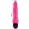 Medidas del vibrador Colorful Sex: 24 cm de largo y 3,7 cm de diámetro