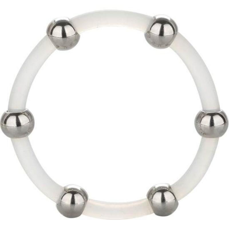 Calex anillo de silicona con cuentas de acero talla xl Calex anillo de silicona con cuentas de acero talla xl