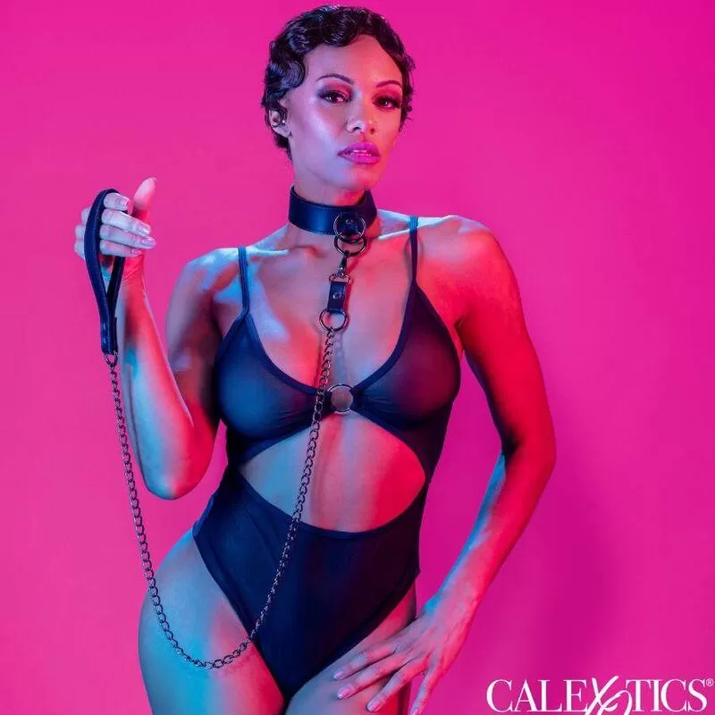 California exotics - euphoria collar con correa de cadena