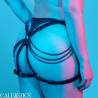 Arnés de muslo Euphoria con cadenas talla grande, modelo de espaldas
