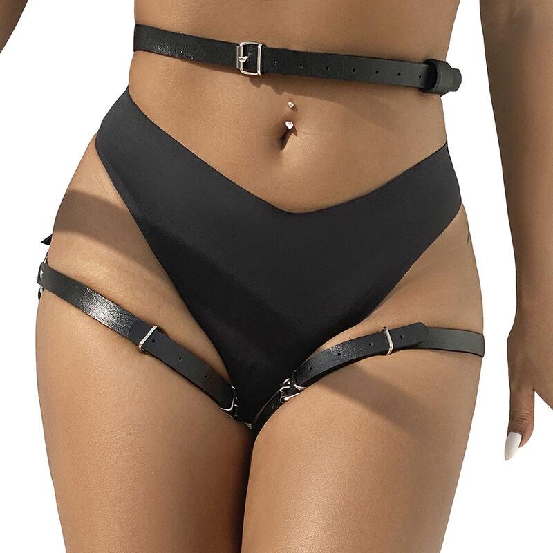 Subblime - arnés cintura y piernas cuero negro talla única Subblime - arnés cintura y piernas cuero negro talla única