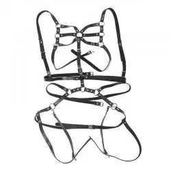 Subblime - arnés de cuerpo correas ajustable cuero negro talla única