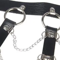 Subblime - arnés de pecho cadenas cuero negro talla única