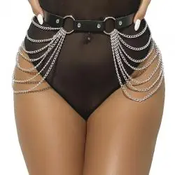 Subblime - cinturon de cadenas cuero negro talla única